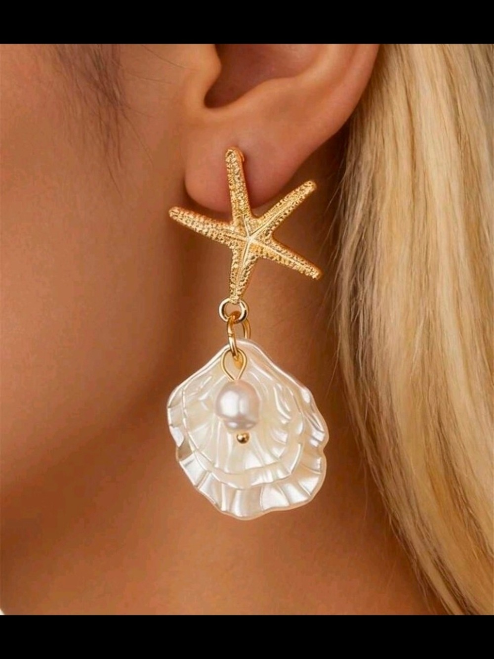 Gold Starfish and Pearl & Shell